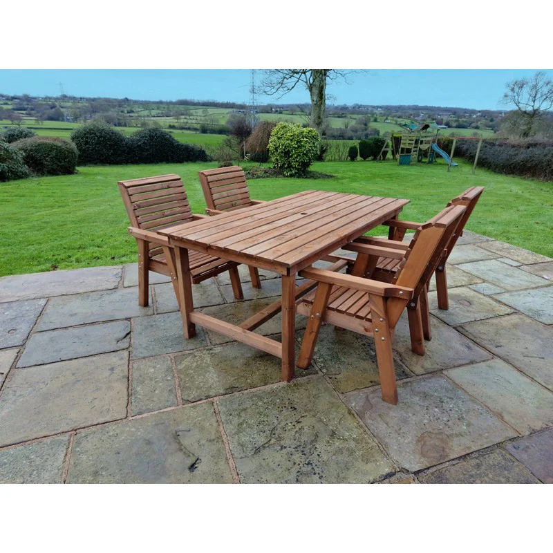 Swedish Redwood Garden Furniture Set by Croft - 4 Seats - Image 2