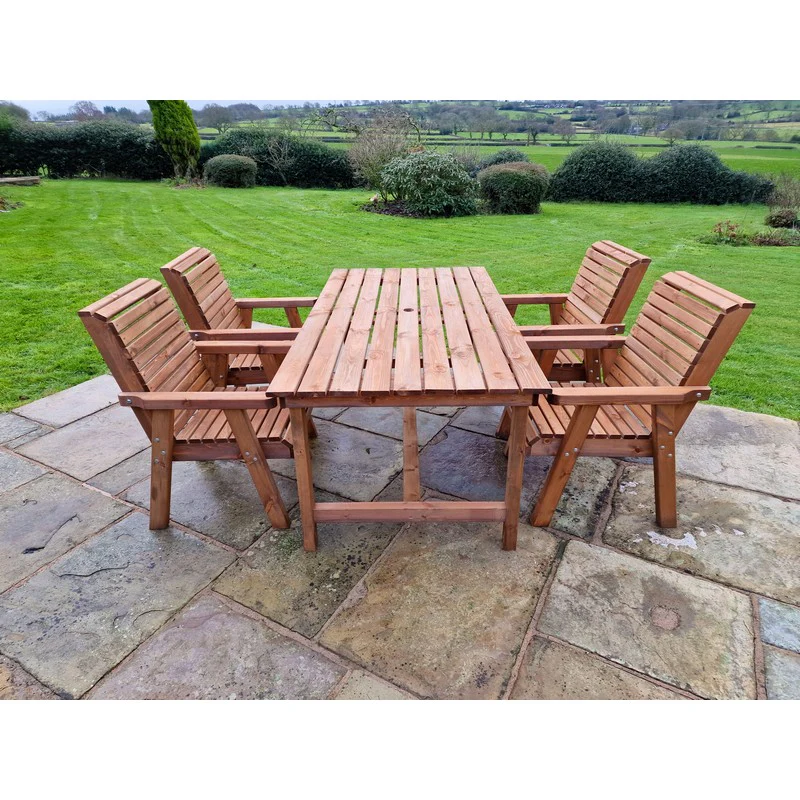 Swedish Redwood Garden Furniture Set by Croft - 4 Seats - Image 4