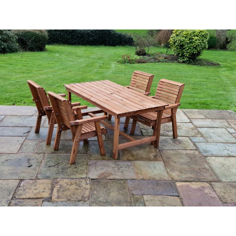 Swedish Redwood Garden Furniture Set by Croft - 4 Seats - Image 5