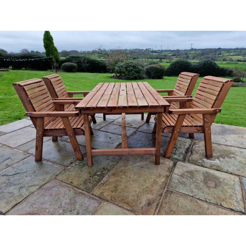 Swedish Redwood Garden Furniture Set by Croft - 4 Seats - Image 6