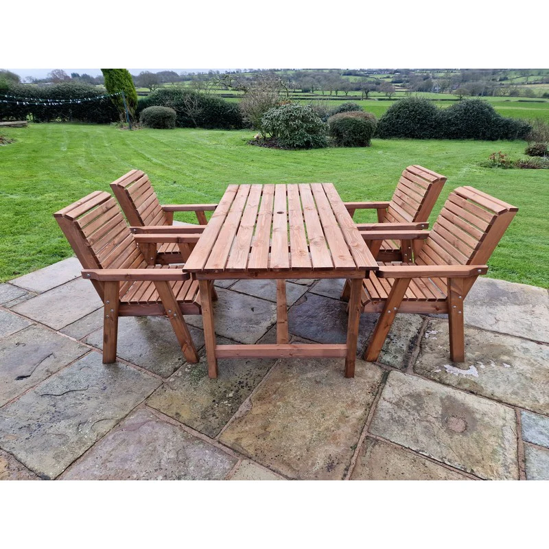 Swedish Redwood Garden Furniture Set by Croft - 4 Seats - Image 7