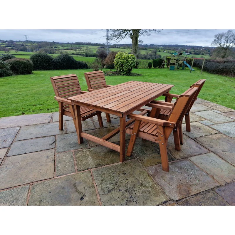 Swedish Redwood Garden Furniture Set by Croft - 4 Seats - Image 9