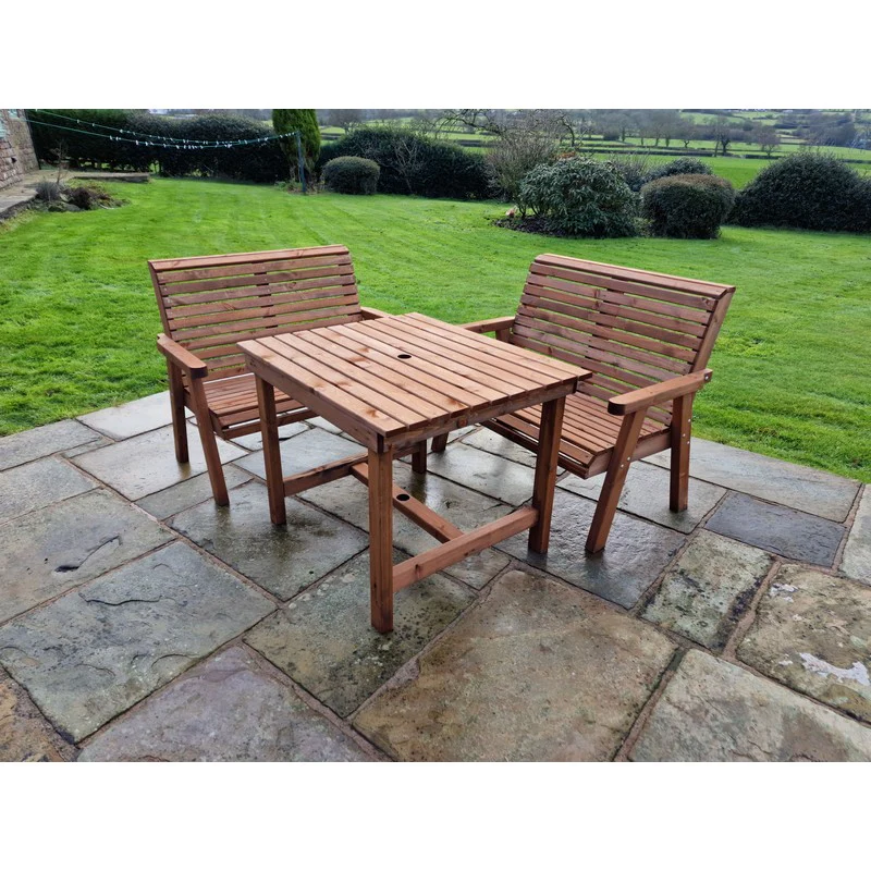 Swedish Redwood Garden Furniture Set by Croft - 4 Seats - Image 4