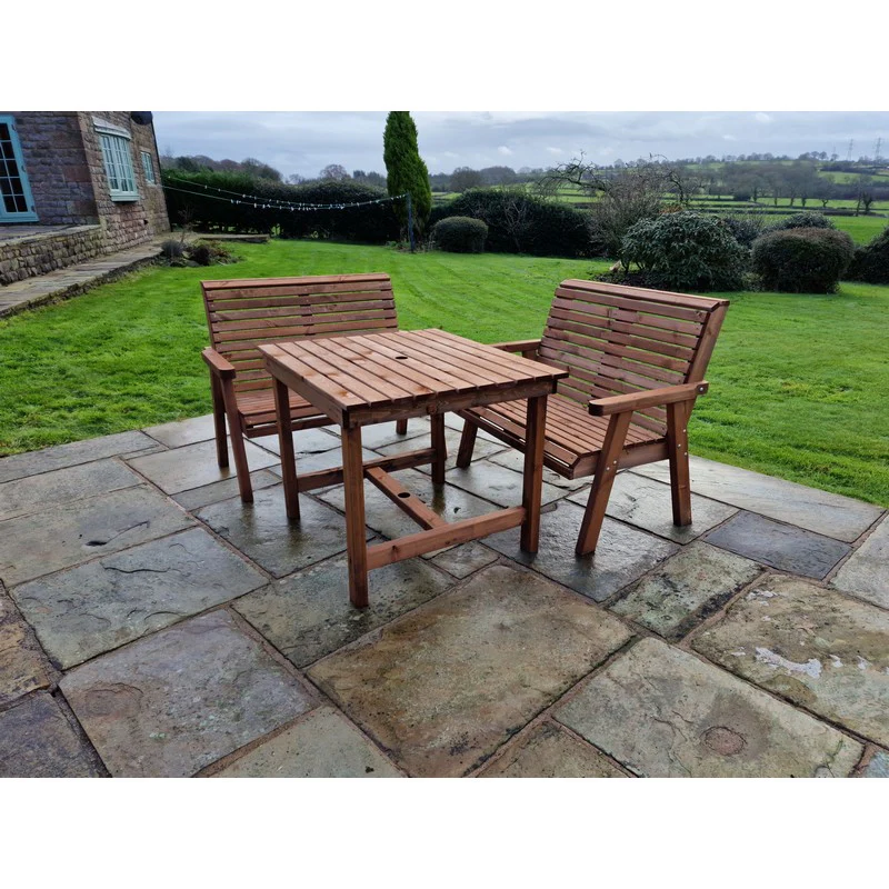 Swedish Redwood Garden Furniture Set by Croft - 4 Seats - Image 5