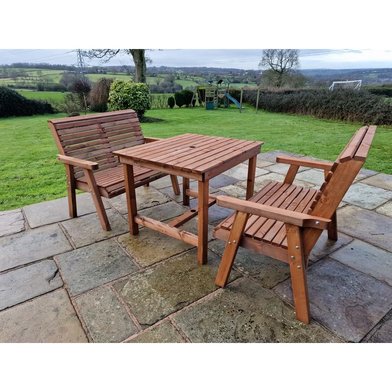 Swedish Redwood Garden Furniture Set by Croft - 4 Seats - Image 7