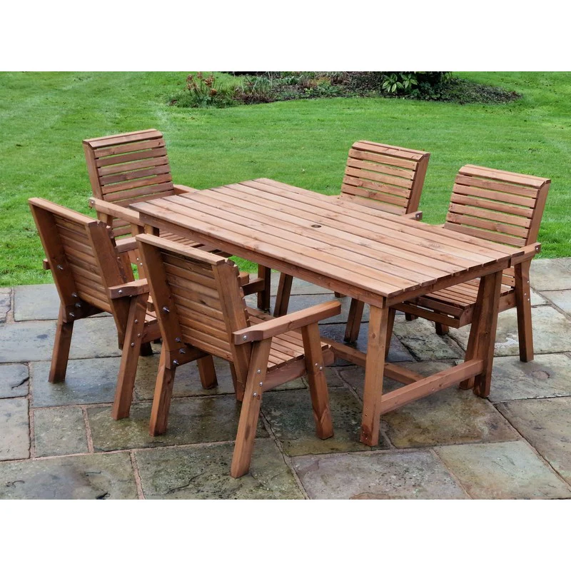 Swedish Redwood Garden Furniture Set by Croft - 5 Seats - Image 4
