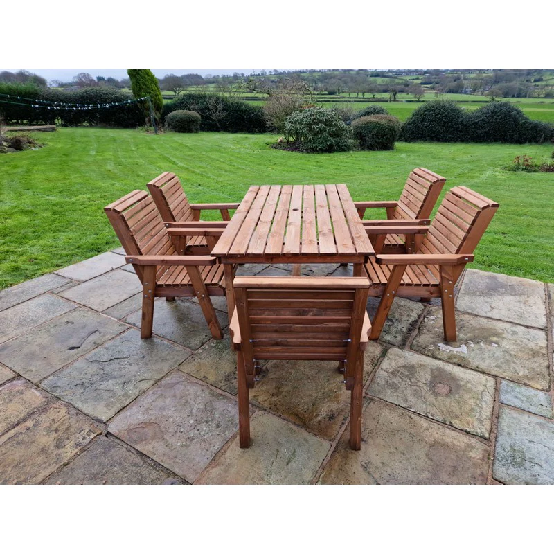 Swedish Redwood Garden Furniture Set by Croft - 5 Seats - Image 5
