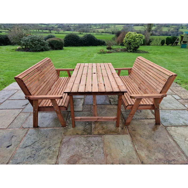 Swedish Redwood Garden Furniture Set by Croft - 6 Seats - Image 2