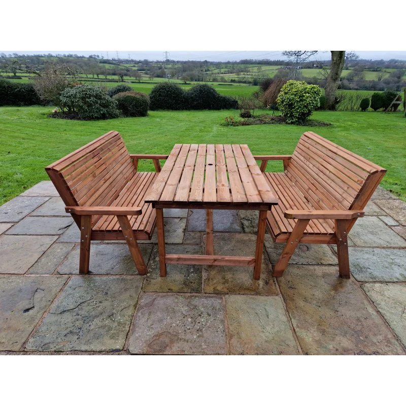 Swedish Redwood Garden Furniture Set by Croft - 6 Seats - Image 3