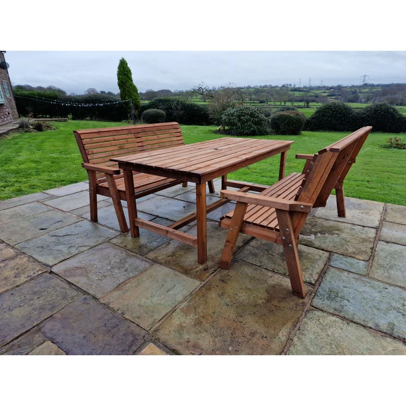 Swedish Redwood Garden Furniture Set by Croft - 6 Seats - Image 4