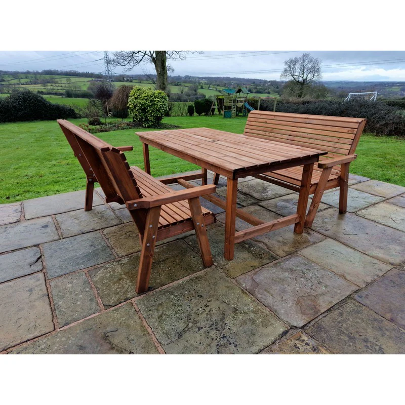 Swedish Redwood Garden Furniture Set by Croft - 6 Seats - Image 5