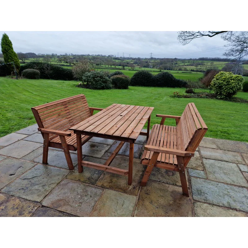 Swedish Redwood Garden Furniture Set by Croft - 6 Seats - Image 6