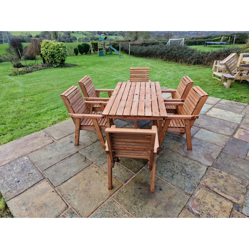 Swedish Redwood Garden Furniture Set by Croft - 6 Seats - Image 3