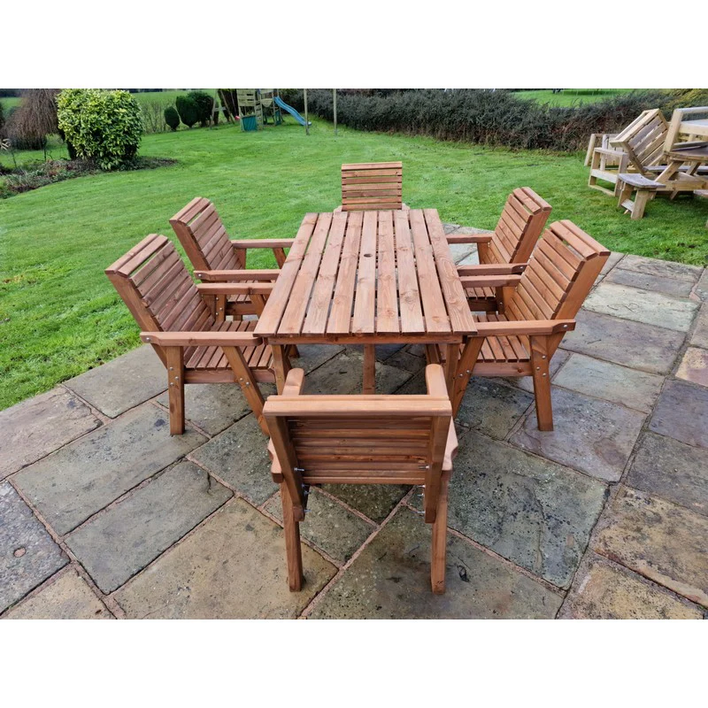 Swedish Redwood Garden Furniture Set by Croft - 6 Seats - Image 4