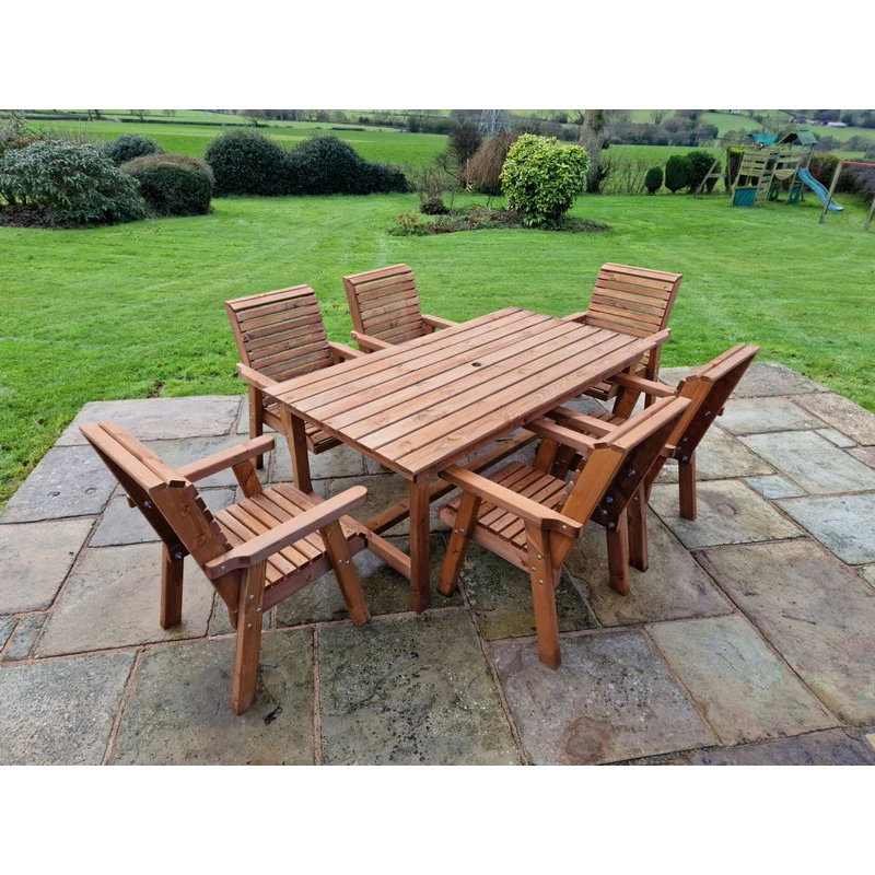 Swedish Redwood Garden Furniture Set by Croft - 6 Seats - Image 5