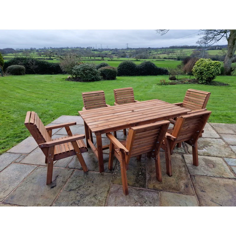 Swedish Redwood Garden Furniture Set by Croft - 6 Seats - Image 6