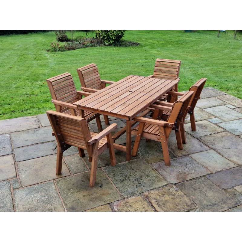 Swedish Redwood Garden Furniture Set by Croft - 6 Seats - Image 7