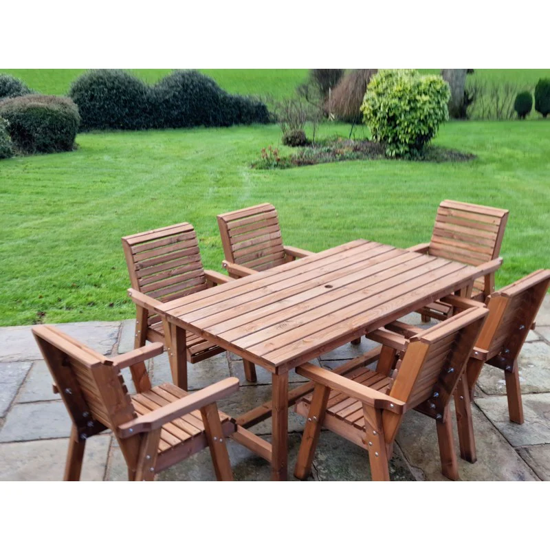 Swedish Redwood Garden Furniture Set by Croft - 6 Seats - Image 8