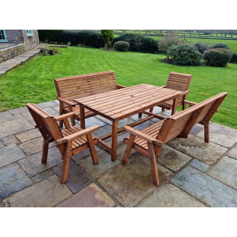 Swedish Redwood Garden Furniture Set by Croft - 8 Seats - Image 3