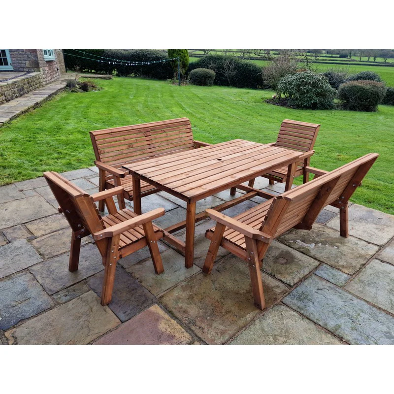 Swedish Redwood Garden Furniture Set by Croft - 8 Seats - Image 4