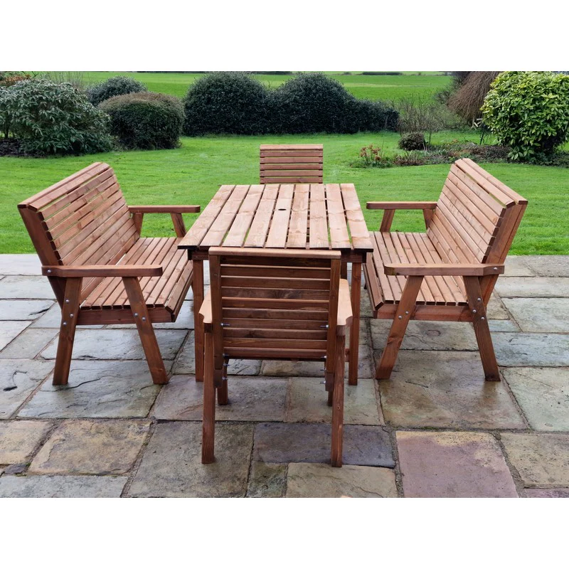 Swedish Redwood Garden Furniture Set by Croft - 8 Seats - Image 5