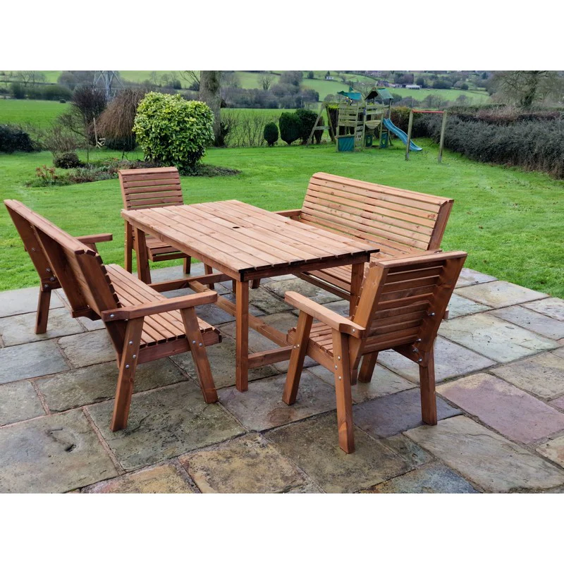 Swedish Redwood Garden Furniture Set by Croft - 8 Seats - Image 6