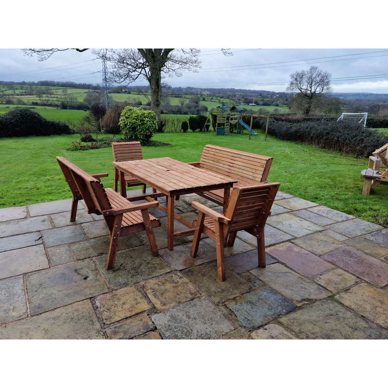 Swedish Redwood Garden Furniture Set by Croft - 8 Seats - Image 7