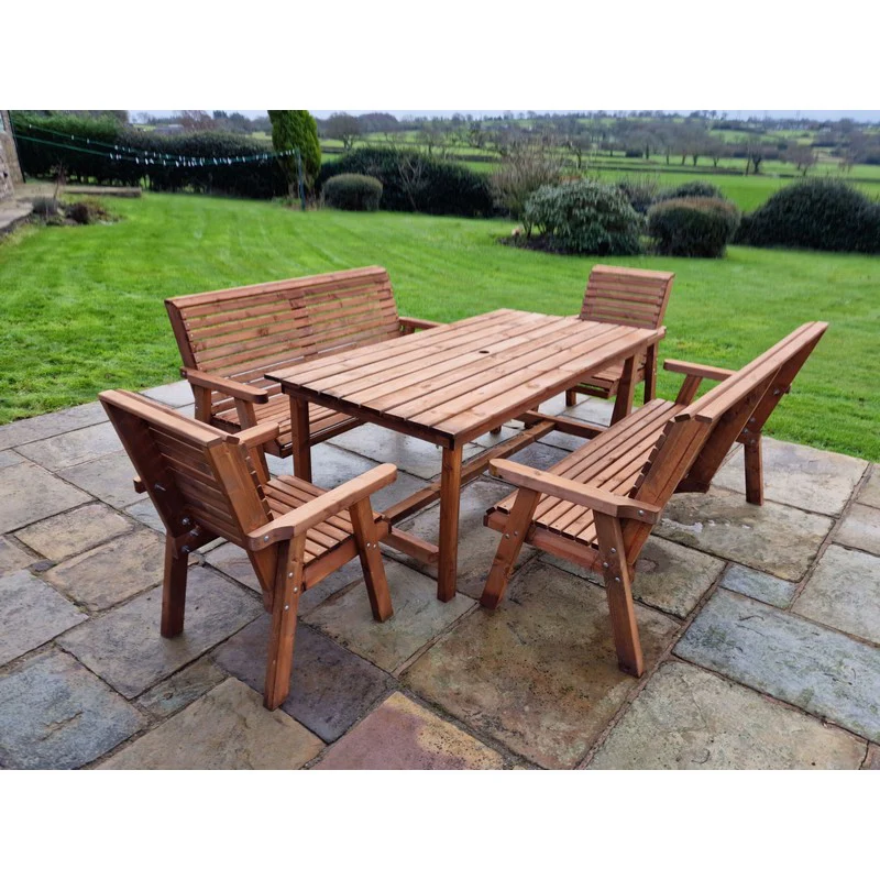 Swedish Redwood Garden Furniture Set by Croft - 8 Seats - Image 8