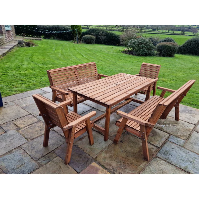 Swedish Redwood Garden Furniture Set by Croft - 8 Seats - Image 9