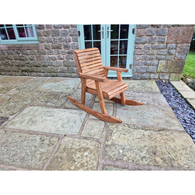 Swedish Redwood Garden Rocking Chair by Croft - Image 4