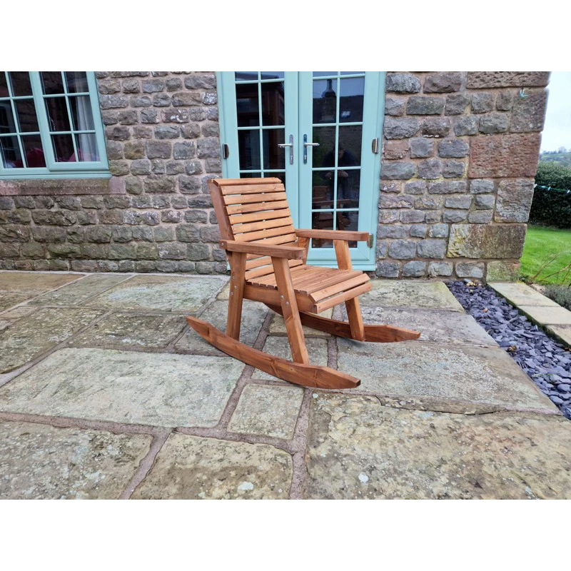 Swedish Redwood Garden Rocking Chair by Croft - Image 5
