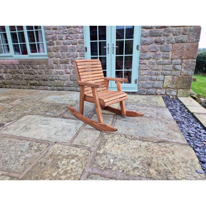 Swedish Redwood Garden Rocking Chair by Croft - Image 6