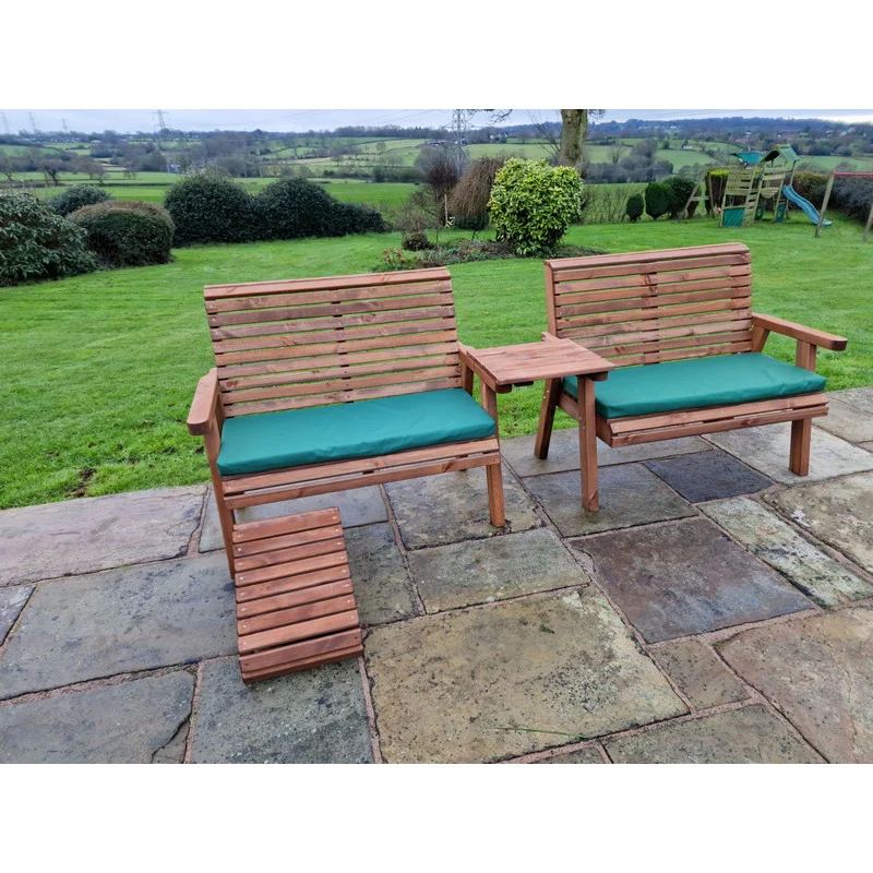 Swedish Redwood Straight Garden Tete a Tete by Croft - 4 Seats - Image 3