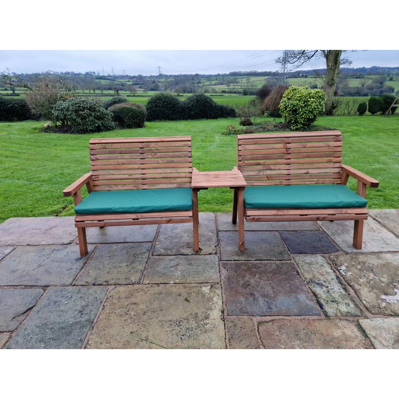 Swedish Redwood Straight Garden Tete a Tete by Croft - 4 Seats - Image 7