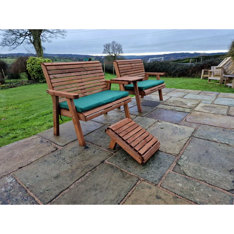 Swedish Redwood Straight Garden Tete a Tete by Croft - 4 Seats - Image 9