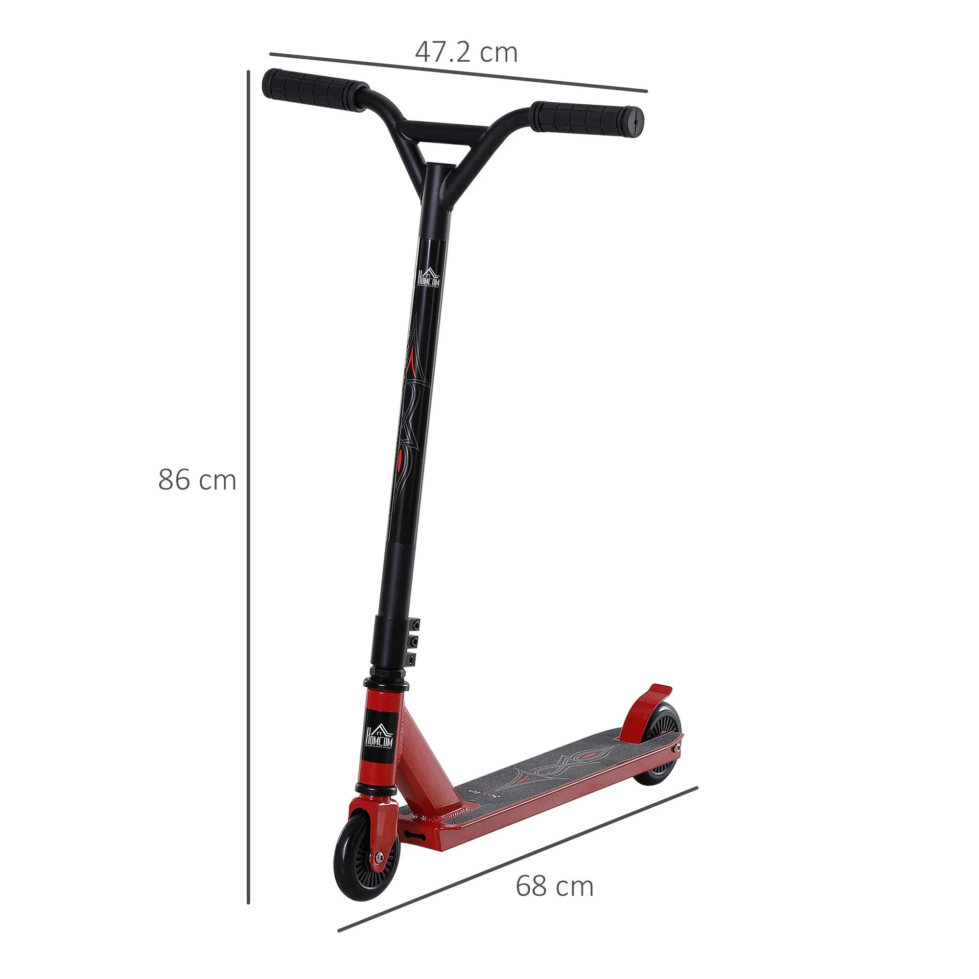 Teens Lightweight Steel Stunt Scooter Red - Image 2
