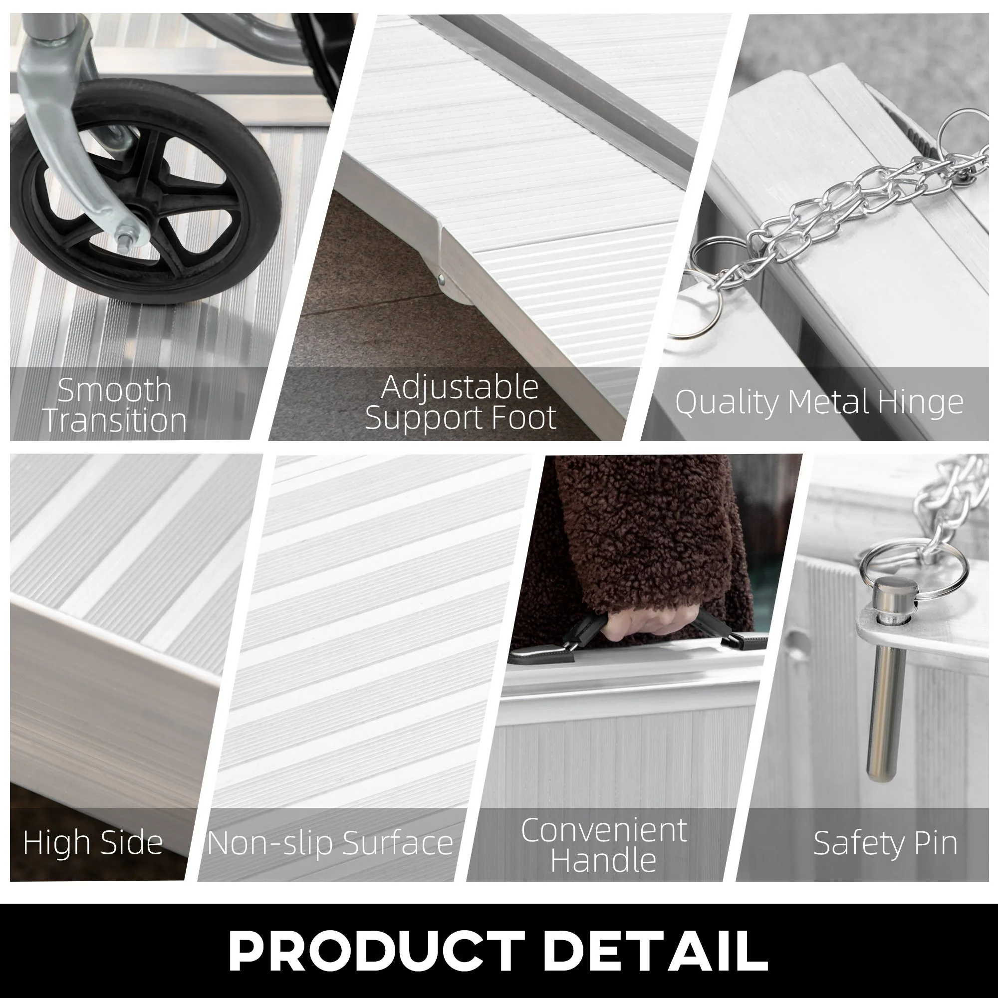 Textured Aluminum Folding Wheelchair Ramp - Image 5