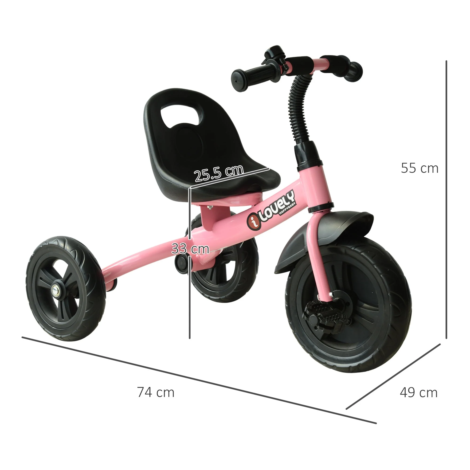 Toddler Three Wheel Plastic Tricycle Bike Pink - Image 3