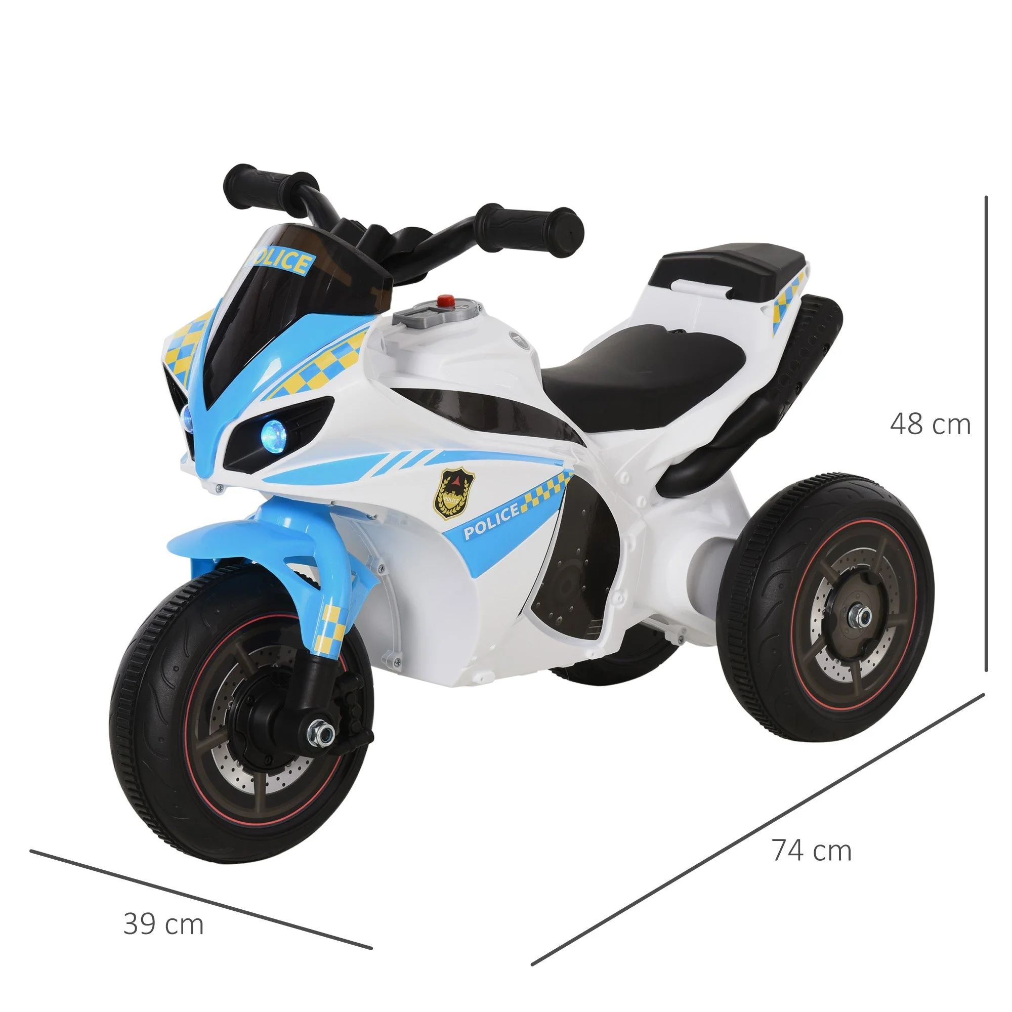 Toddlers 3-Wheel Plastic Motorcycle Push Walker Blue/White - Image 2