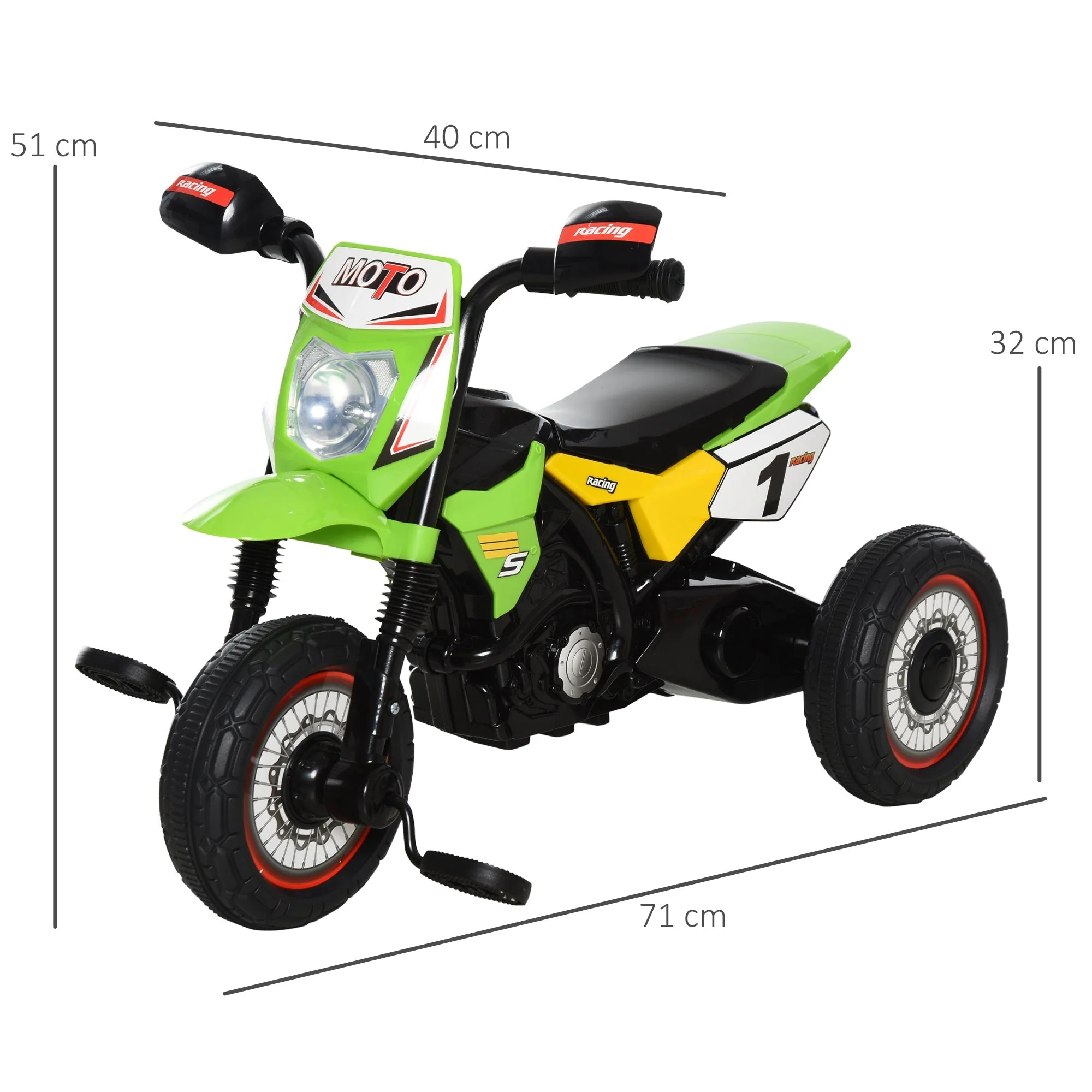 Toddlers 3-Wheel PP Ride On Pedal Trike Green - Image 3