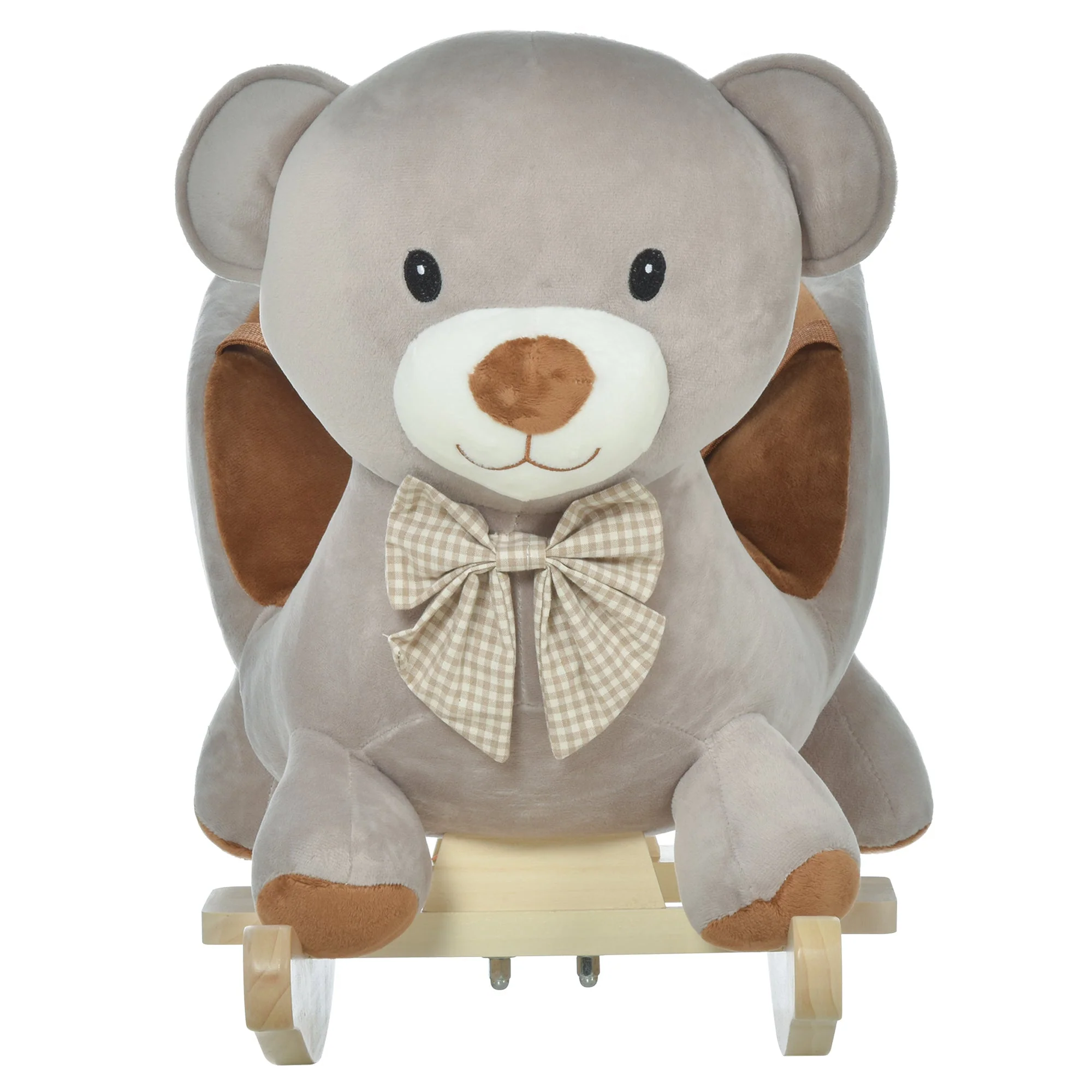 Toddlers Plush Bear Rocking Horse Grey - Image 8