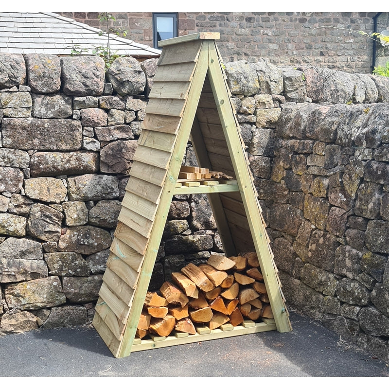 Triangular Garden Log Store by Croft - Image 2