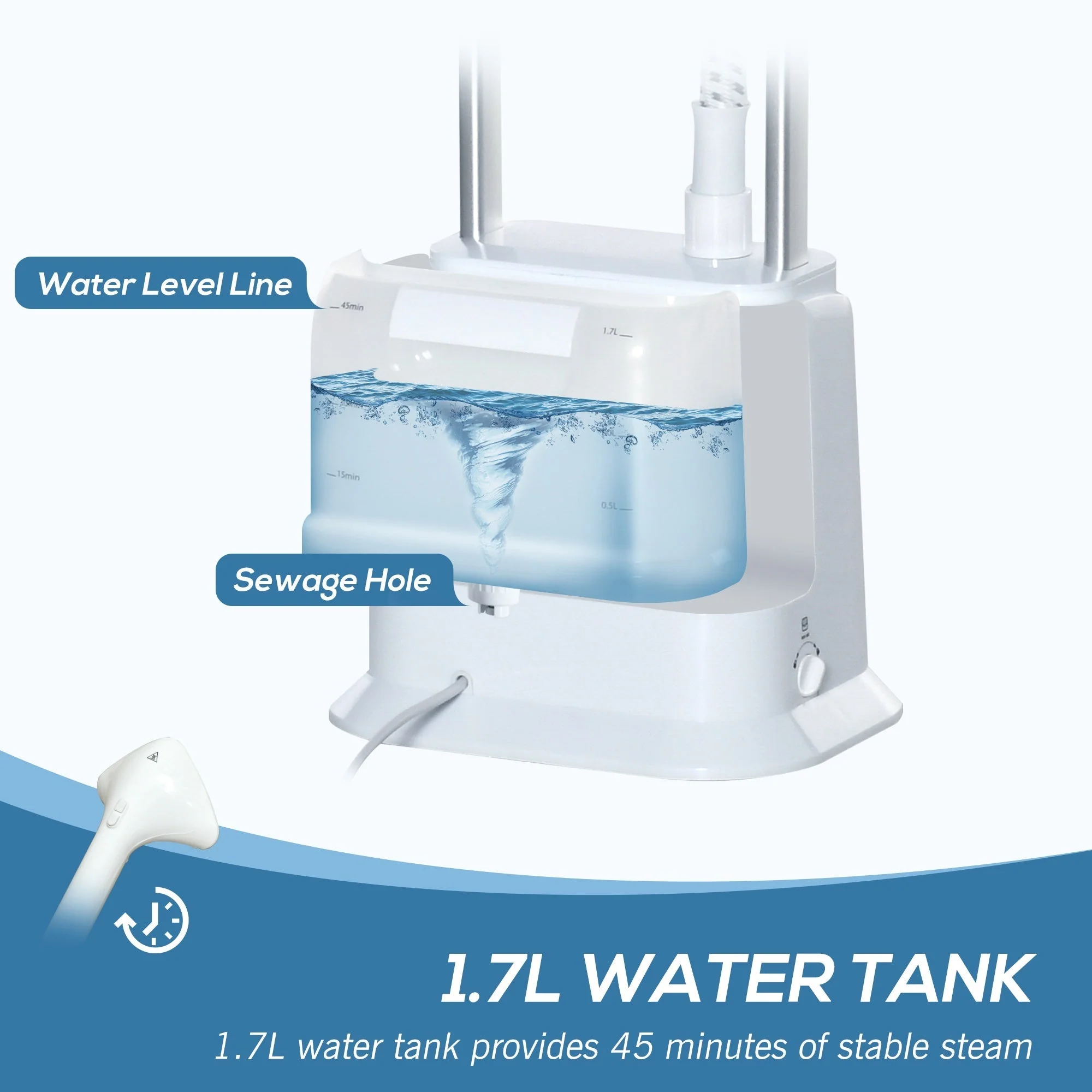 Upright Garment Clothes Steamer with 6 Steam Setting - Image 6
