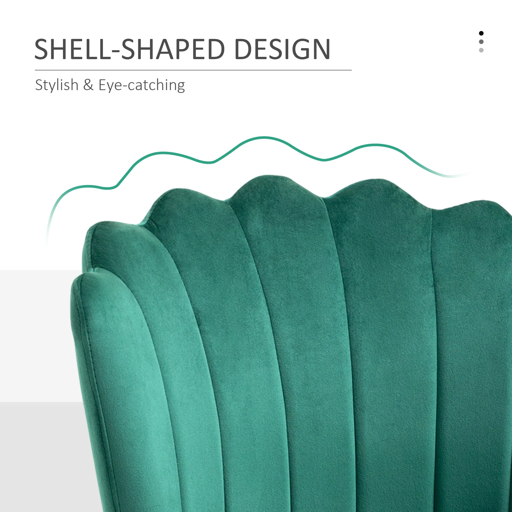 Velvet-Feel Shell Luxe Accent Chair - Image 5