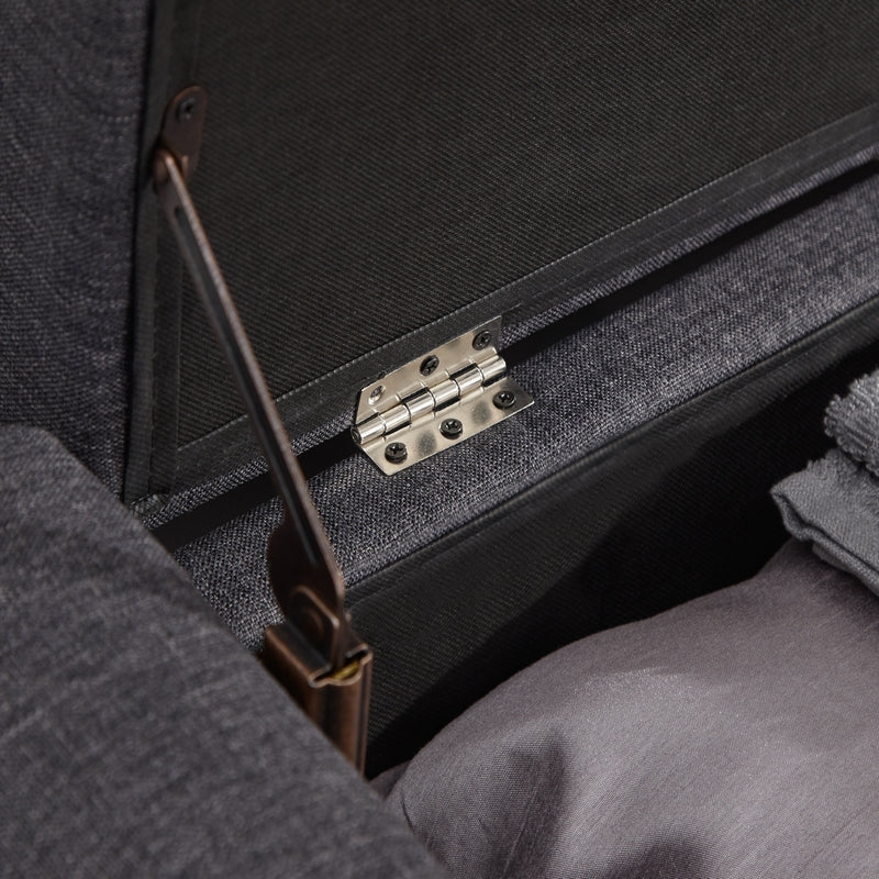 Verona Large Ottoman Fabric Dark Grey 1 Door - Image 3