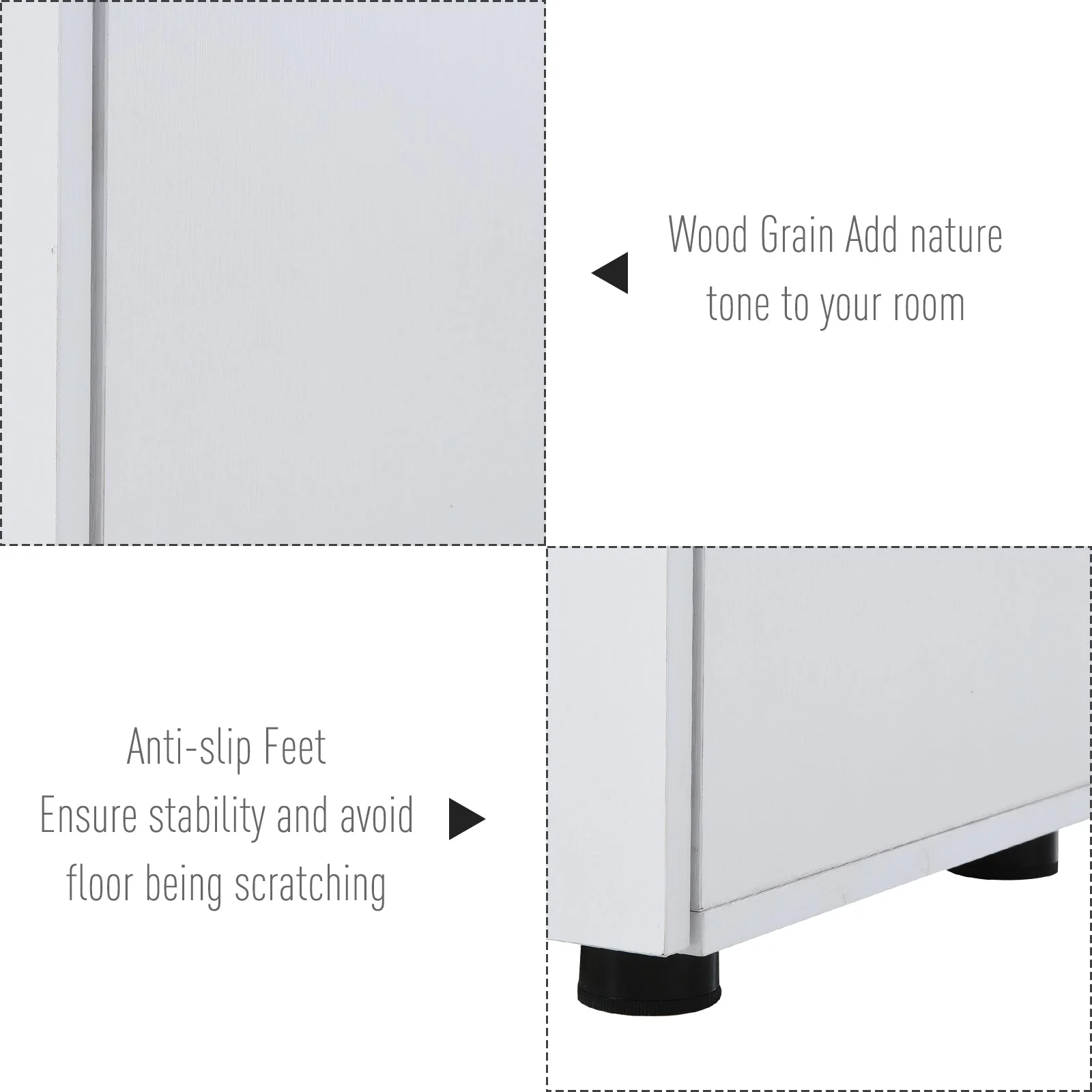 Vinsetto 2-Tier Locking Office Storage Cabinet File Organisation w/ Feet Melamine Coating Aluminium Handles 2 Keys Stylish White - Image 5