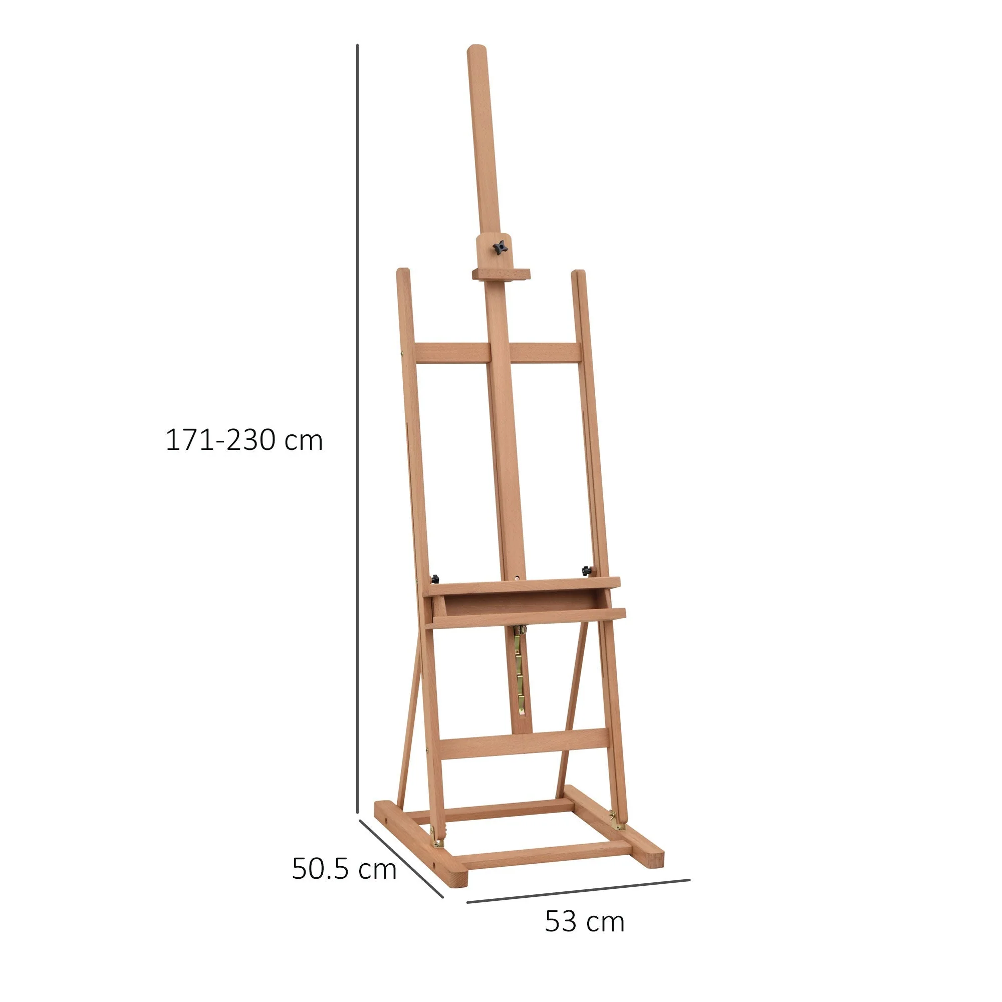 Vinsetto Art Studio Easel Height Adjustable W/ Canvas Holder Pencil Case Display Drawing - Image 3