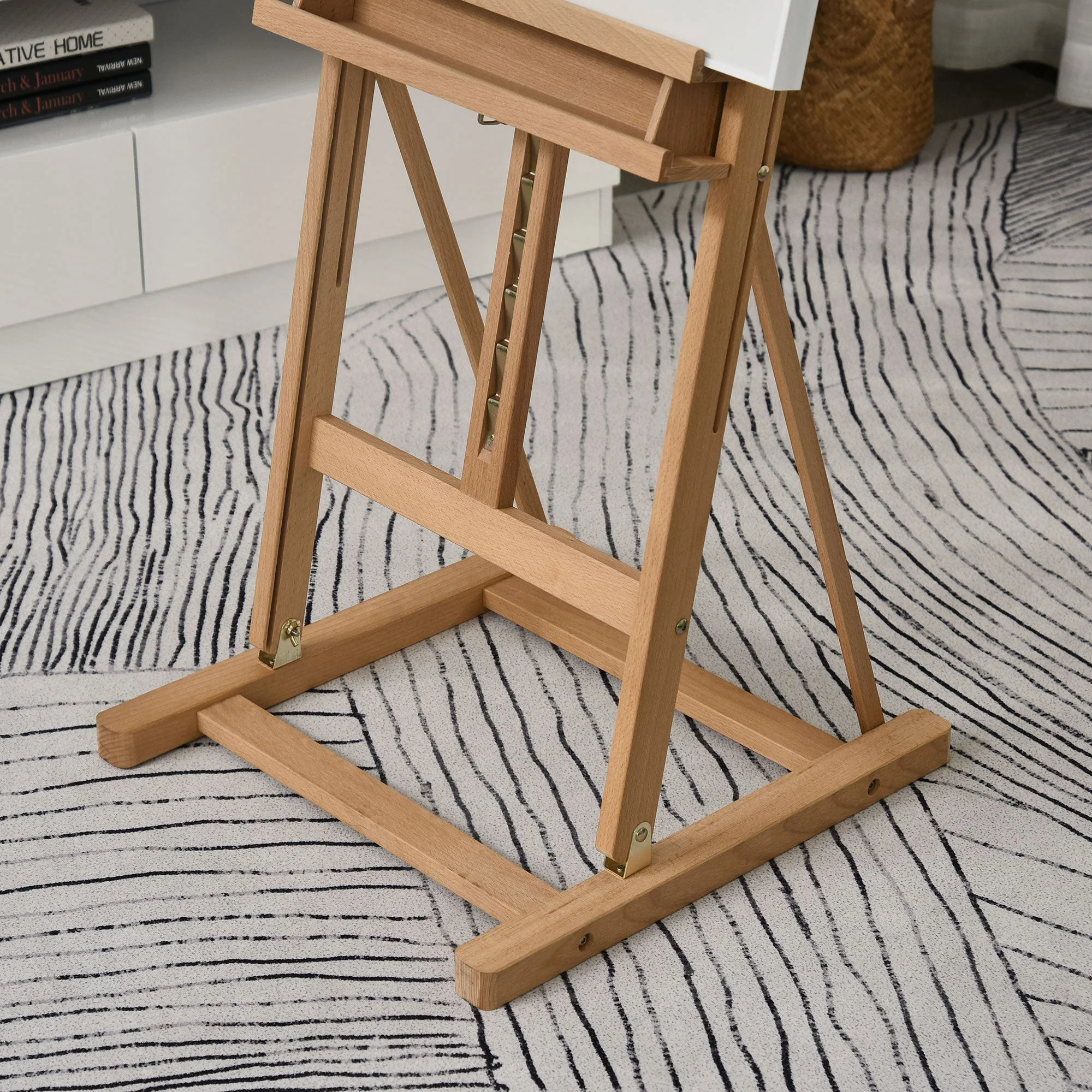 Vinsetto Art Studio Easel Height Adjustable W/ Canvas Holder Pencil Case Display Drawing - Image 9
