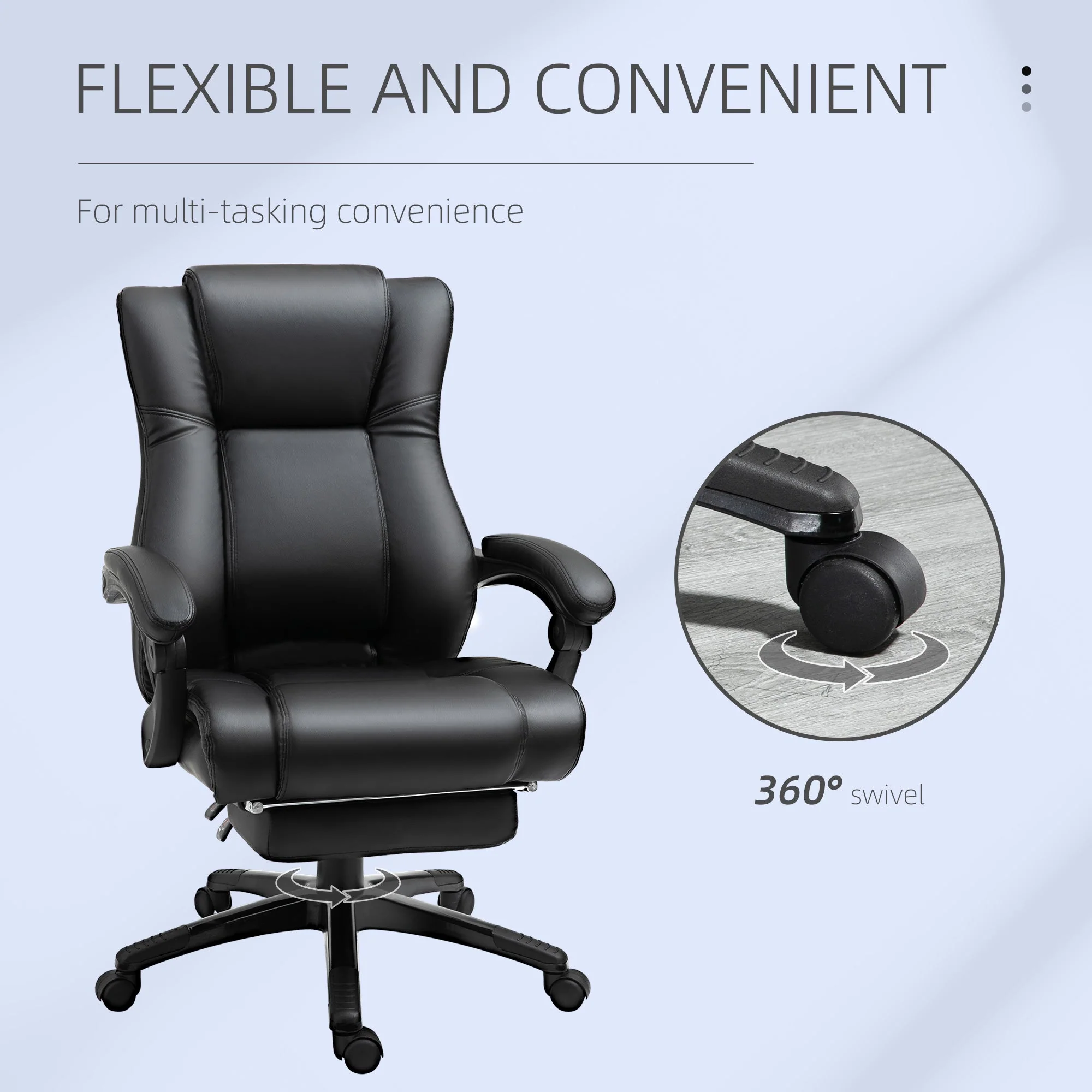 Vinsetto Executive Home Office Chair Swivel High Back Recliner PU Leather Ergonomic Chair - Image 6