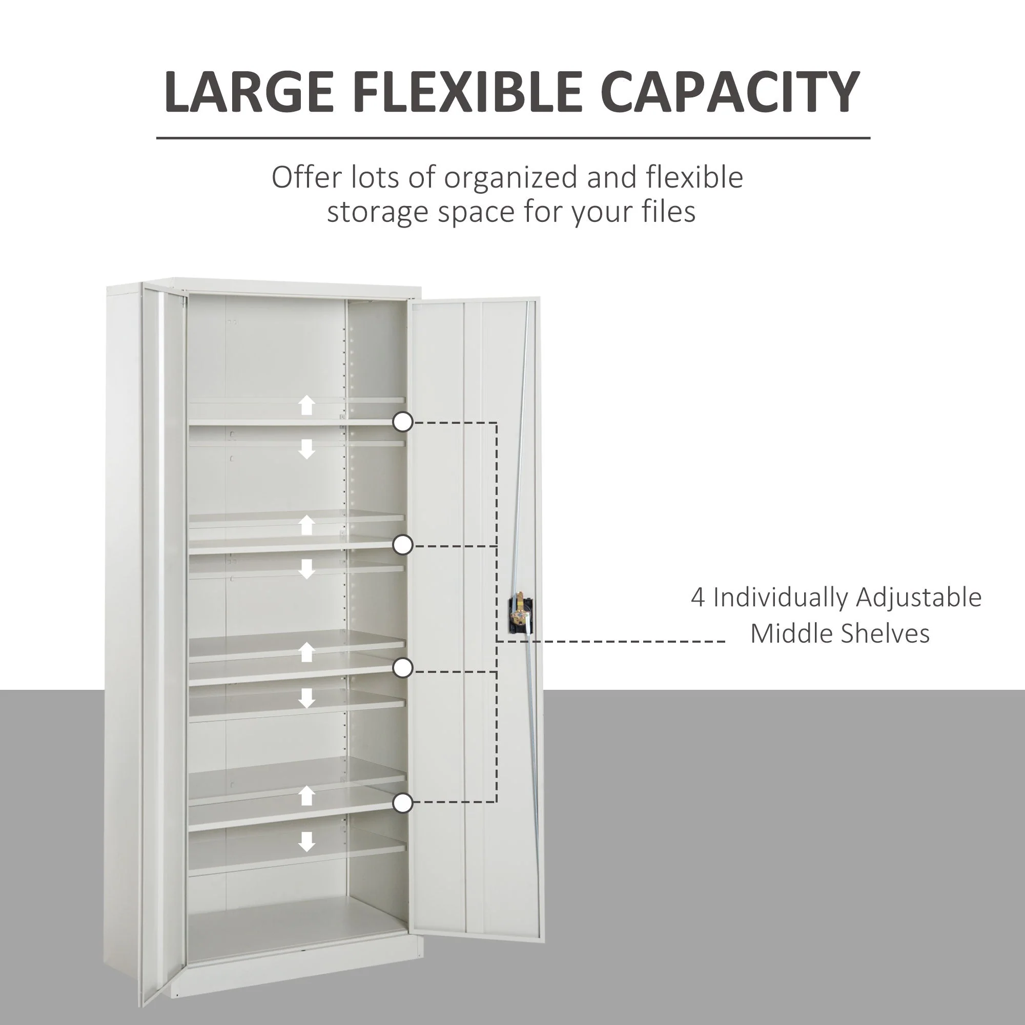 Vinsetto Filing Cabinet W/2 Doors and 5 Compartments - Image 5